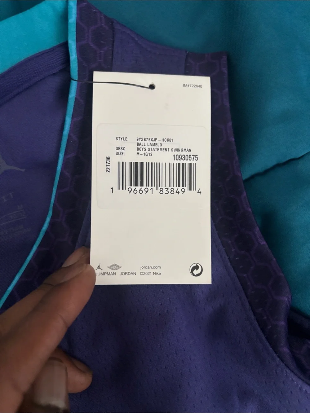NBA Purple Jersey with Teal Trim